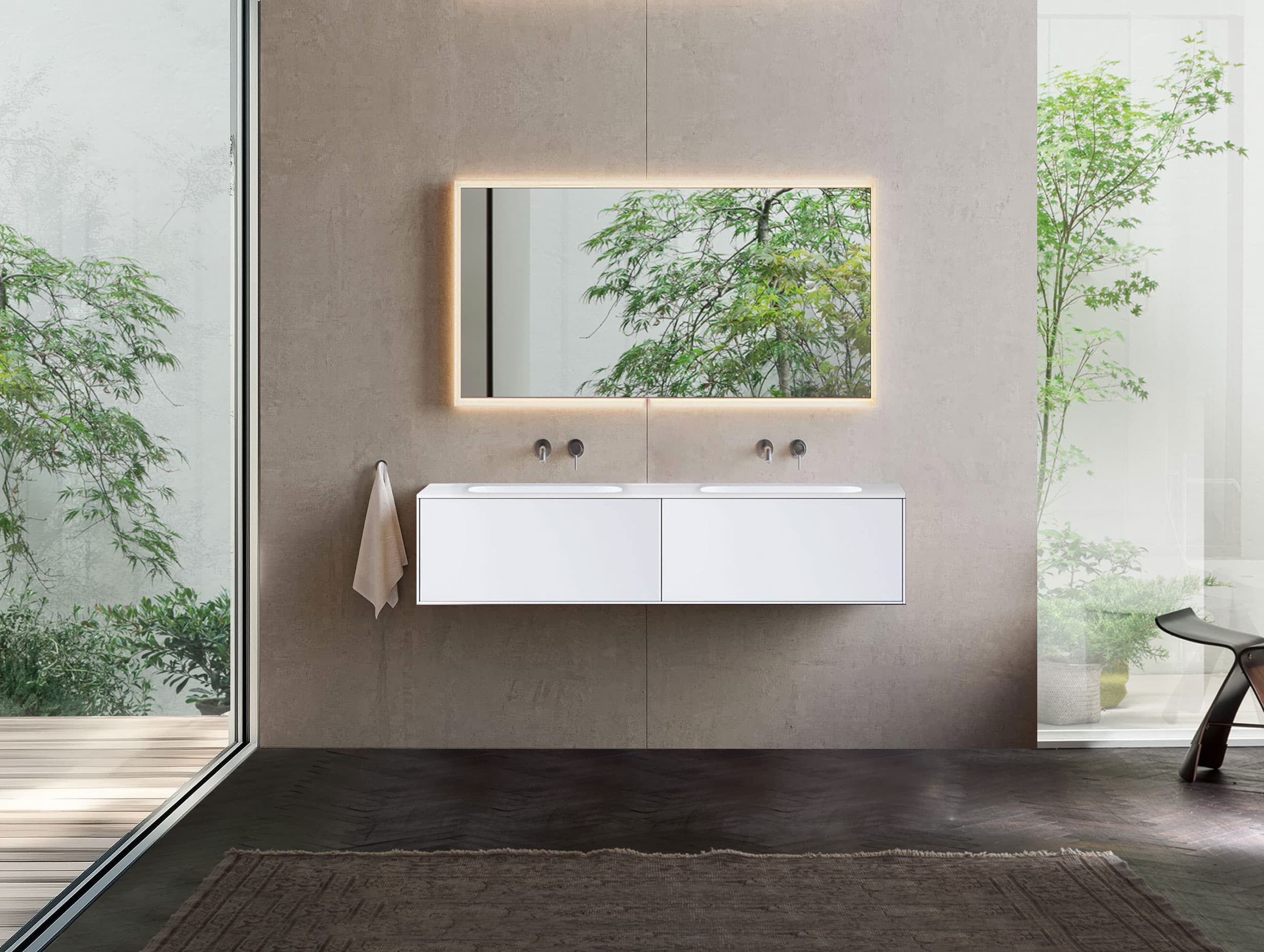 LED-Badspiegel mit rundherum Beleuchtung nach Maß konfigurieren